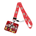 Christmas Design Disney Mickey Mouse Cute Cartoon Badge Holder ID Card Bus Card Holder Lanyard for Accessories Xmas Gifts