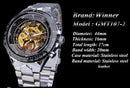 Winner Classic Series Golden Movement Steel Mens Skeleton Man Wrist Watch Mechanical Top Brand Luxury Fashion Automatic Watches