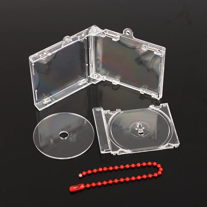Mini estuche de CD con álbum en blanco, llavero con reproductor de CD, llavero periférico conmemorativo, llavero para mochila DIY