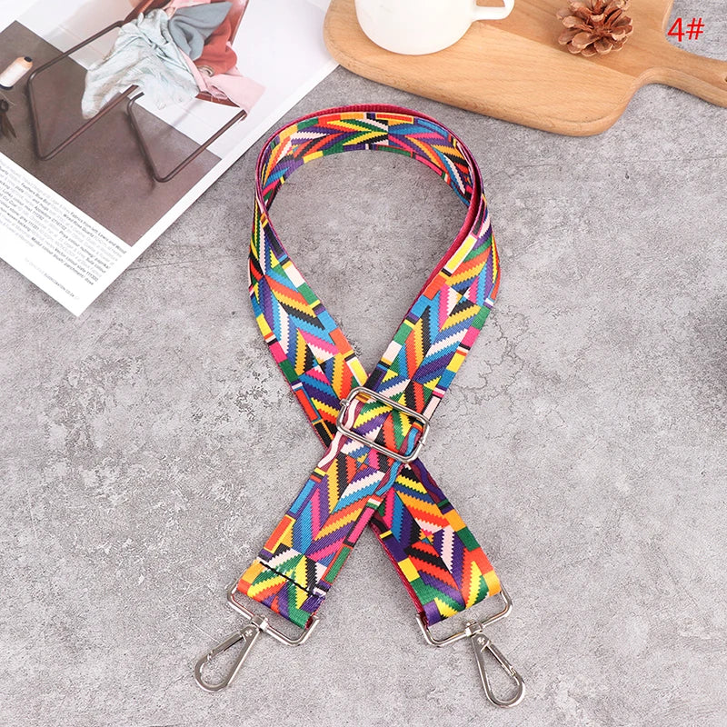 138cm Bag Handle Bag Strap For Women DIY Shoulder Rainbow Handbag Accessories Cross Body Messenger Nylon Belts Bag Straps