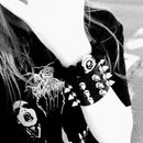 Vintage Leather Bracelet Three Row Cuspidal Spikes Rivet Stud Wide Cuff PU Leather Punk Gothic Rock Unisex Bracelet Men Jewelry