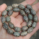 8pcs ,10x14mm Natural Green Agate Ancient Tibet Dzi beads, Many patterns, For DIY Jewelry making !