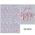 Red Wing Heart Nail Stickers 3D Glitter Stars Moon Lines Foil Metallic Manicure Valentines Decal Slider Manicure Decoration Tips