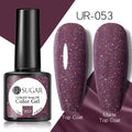 UR SUGAR - Esmalte de uñas en gel semipermanente rosa nude con purpurina, color sólido, 7,5 ml, para manicura semipermanente UV LED
