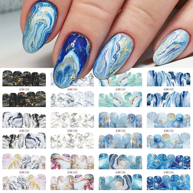 12pcs Nail Stickers Flower Leaf Lace Design Geometry Line Nail Art Sliders Manicure Polish Decal Wrap Decorations Wholesale