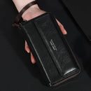 Men's PU Zipper Handbag Large Capacity Long Wallet Clutch Bag Phone Bag Multi Card Card Holder Coin Purse Wallet Double Layer