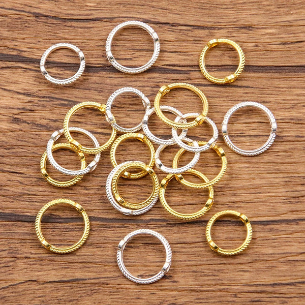 60PCS 2 Size New Product Two Color Round Circles Charms Hollow Connector Jewelry Metal Alloy DIY Marking