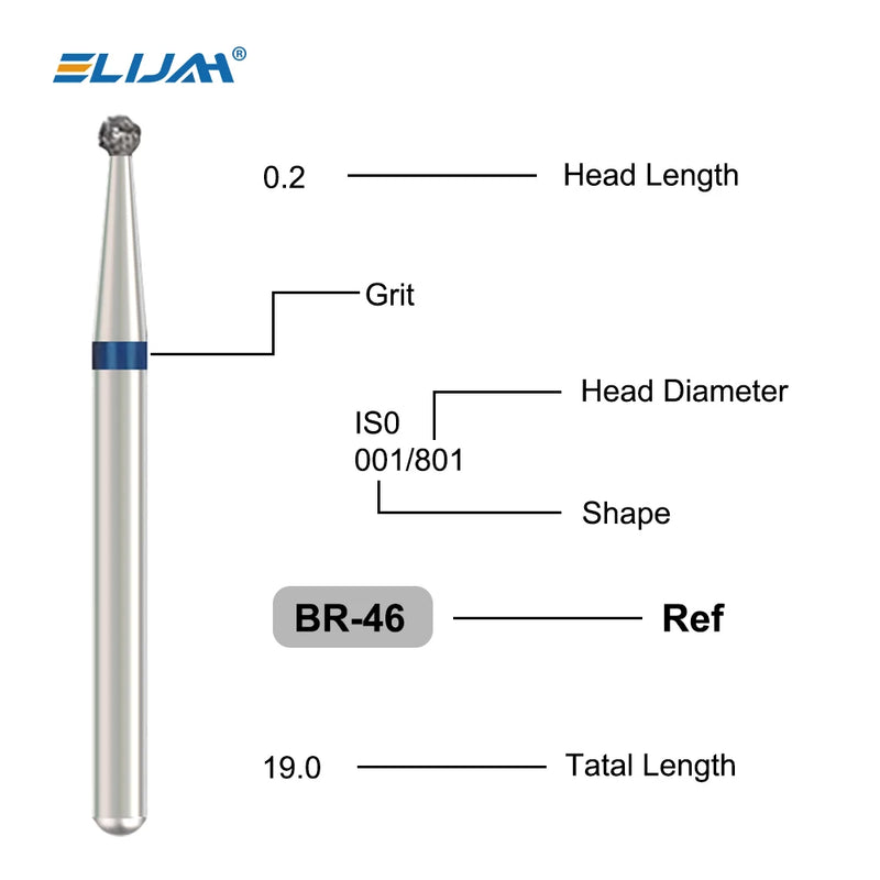 5Pcs/Bag Dental Diamond Burs Drill FG 1.6mm Bur For High Speed Handpiece Denspay Dental Bur Polishing Whitening Lab Material