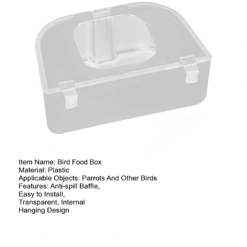 Parrot Feeder Drinker Bird Food Box Hanging Bowl Transparent Anti-Spill Water Tank Cage Bird Supplies Pet Plastic Food Container