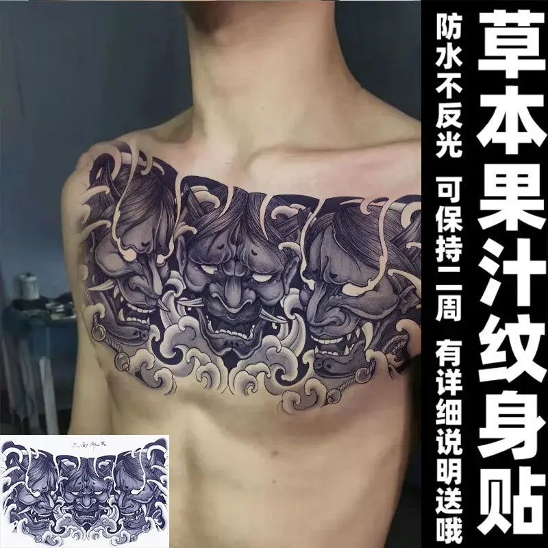 Herbal Dragon Temporary Tattoos for Women Man Arm Tattoo Art Waterproof Tattoo Lasting Japanese Sticker Tatuajes Temporales