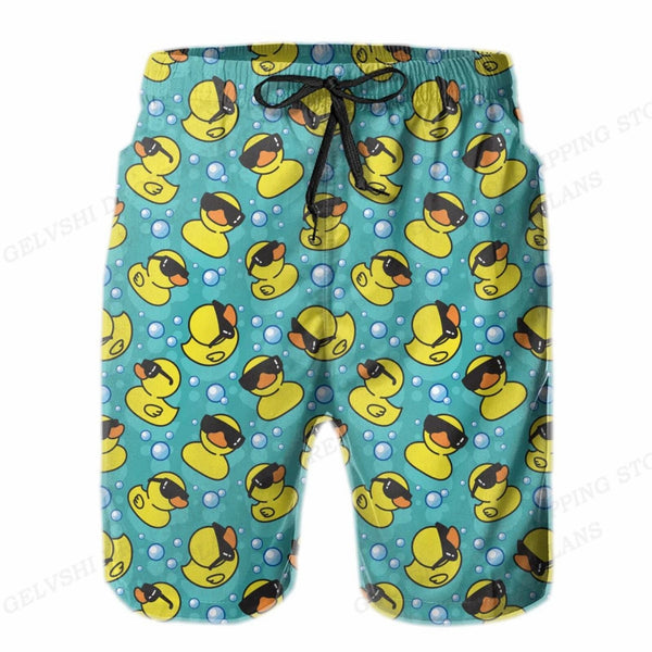 Duck Beach Shorts Kids Summer Swimwear Shorts Breathable Surfing Board Shorts Quick Dry Casual Sportwear Swim Trunks Boy
