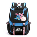 Disney Lilo Stitch Backpacks Teenager USB Charging Laptop Backpack Women Men Rucksack Travel Bag Mochila