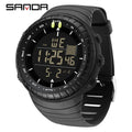 SANDA Men's Electronic Watch Outdoor Sports LED Analog Digital Alarm Clock Chronograph Multifunction Waterproof Men's Wristwatch