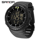 SANDA Men's Electronic Watch Outdoor Sports LED Analog Digital Alarm Clock Chronograph Multifunction Waterproof Men's Wristwatch
