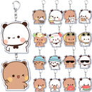 Llavero con diseño de Bubu Dudu, pareja de enamorados, oso panda, accesorios para bolso, colgante, joyería, regalos para amantes.
