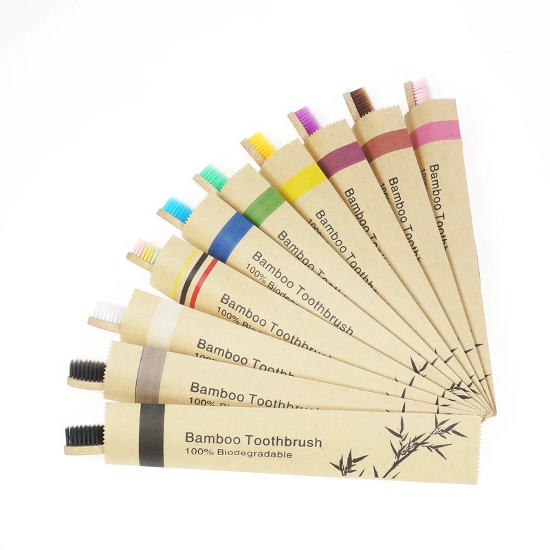 10Pcs Children Bamboo Toothbrushes Soft Bristles Child Toothbrush Eco Friendly Biodegradable Wooden Handle Teeth Whitening Brush