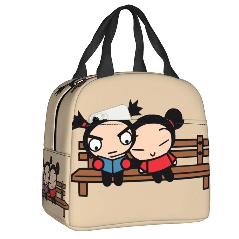 Cartoon Anime Pucca Lunch Bag Women Cooler Warm Thermal Insulated Lunch Box for Work School Office Picnic Food Tote Bags