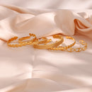 18K Gold Plated 316L Stainless Steel Pig Nose Buckle Heart Opening Adjustable Bangles Fashion Waterproof Bracelets for Women