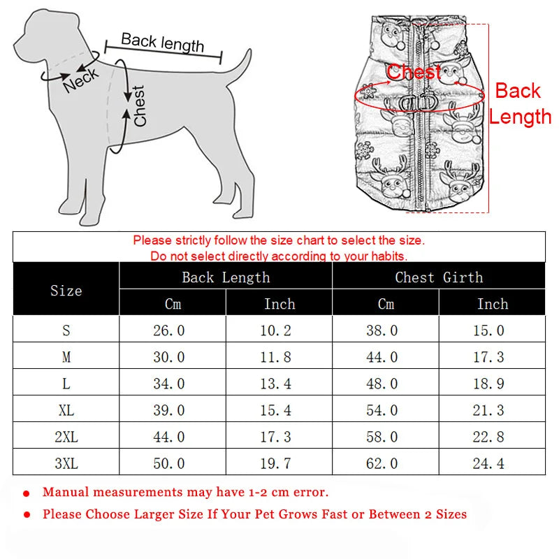 Autumn Winter Dog Clothes for Small Medium Dogs Cats Waterproof Puppy Christmas Print Jacket Coat Yorkshire French Teddy Outfits