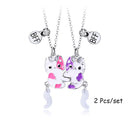 2 Pcs/Set Magnetism Best Friends Pendant Necklace for Women Rabbit Lover Broken Heart Clavicle Chain BFF Best Friends Jewelry