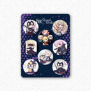 8 Pcs/Set Anime Tinning Tinplate Brooch Sanrio Backpack Badge Souvenir Clothing Gift For Friends