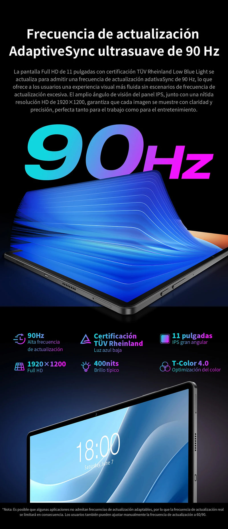 Teclast T50Max Android 14 Tablet 11 90Hz Refresh Rate Max 20GB RAM 256GB ROM Helio G99 CPU 8000mAh 18W Fast Charging 4G LTE GPS