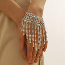 Luxury Bling Crystal Rhinestone Bracelets for Women Silver Color Elegant Bridal Wedding Jewelry