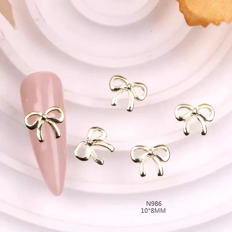 TSZS 10pcs Luxury Kawaii Bow Nail Art Charms 3D Japanese Alloy Bow Tie Jewelry Nail Rhinestone Decoration DIY Access