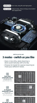 Robotic Window Cleaner Dual Water Spray,High Vacuum Suction Electric Window Washing Machine Smart Home Wall Glass Cleaning Robot