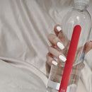 24pcs Wine Red Long Round Coffin Fake Nails With Glue Finished Art Full Cover Artificial Wearing False Nails Press On Nails Set