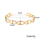18K Gold Plated 316L Stainless Steel Pig Nose Buckle Heart Opening Adjustable Bangles Fashion Waterproof Bracelets for Women