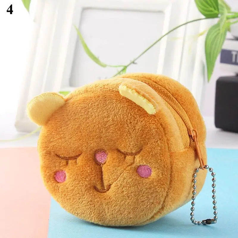 Cartoon Plush Animal Shape Mini Wallet Cute Pig Cat Sheep Wallets Creative Lovely Rabbit Plush Coin Purse Women Bag Accessories
