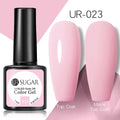 UR SUGAR - Esmalte de uñas en gel semipermanente rosa nude con purpurina, color sólido, 7,5 ml, para manicura semipermanente UV LED
