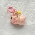 Three Dimensional Pink Pig Keychain Pendant Cute Animals Star Buckle Keychain Cute Little Pig Model Key Ring Children Gifts