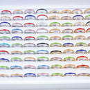 10Pcs/Lot Fashion Classic Rhinestone Stainless Steel Rings For Women Simple Shiny Colorful Finger Jewelry Wedding Party Gifts