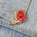 Red Poppy Flower Women Brooch Beautiful Enamel Pin Lady Dress Sweater Cloth Lapel Pins Metal Badge Wedding Fashion Jewelry Gifts