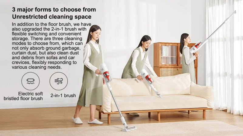 Xiaomi Mijia Wireless Vacuum Cleaner 2 Lite, 5-fold High Efficiency Filtration,16kPa Cyclone Suction,Handheld Vacuum Lightweight