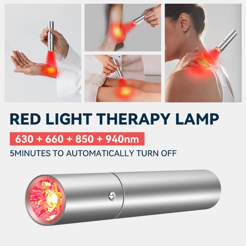 Terapia de luz roja LED, tratamiento infrarrojo para el acné, reafirmación de la piel, antienvejecimiento, arrugas, puntero láser, lápiz láser para el acné, cuidado facial EMS