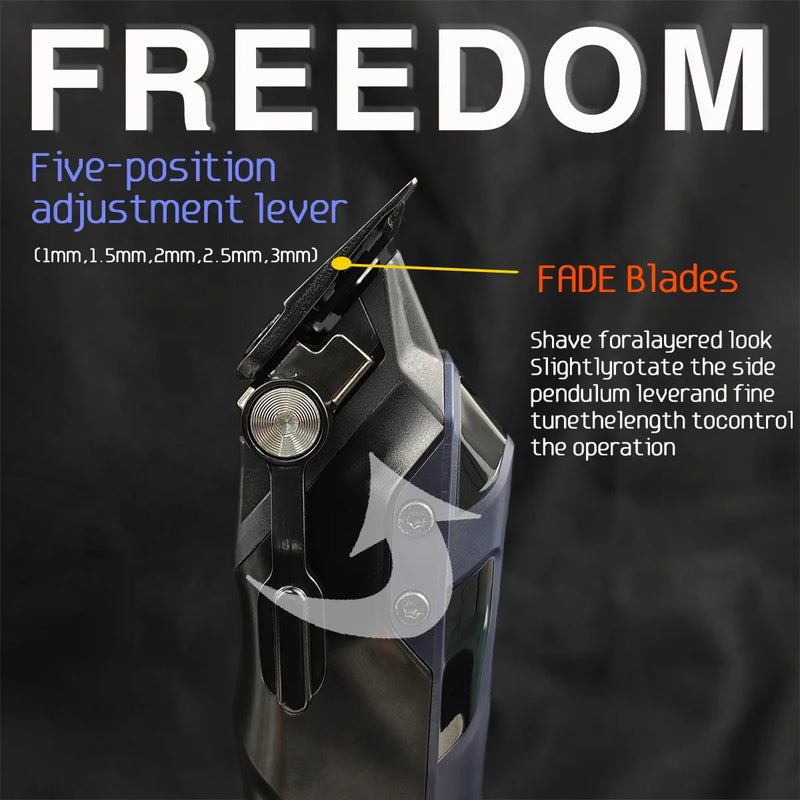 WMARK NG-8080 BK-BL1T Professional Hair Clipper Trimmer 9000/7800RPM DLC Blade LED Display Men's Haircut Machine With Base