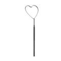 1pc False Eyelashes Mirror Connected To Eyelash Inspection Mirror Heart Shaped Long Handle Magnifying Cosmetic Tool