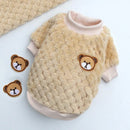 Coat Yorkies Chihuahua Shih Tzu Pug Clothes for Small Plush Puppy Cat Outfits Bear Embroidery Pet Dog Vest Dogs Winter Warm Dog