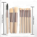 Mini 8-piece portable makeup brush set - soft hair, travel friendly, concealer, powder, eye cosmetics tools, compact design, eas