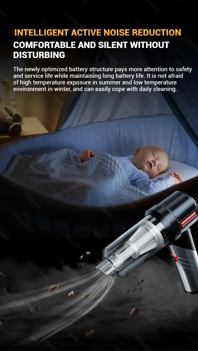 CENRR 998000PA Mini Car Vacuum CleanerCordless Powerful Wireless Car Cleaner HandHeld Portable Vacuum Cleaner Home Appliance