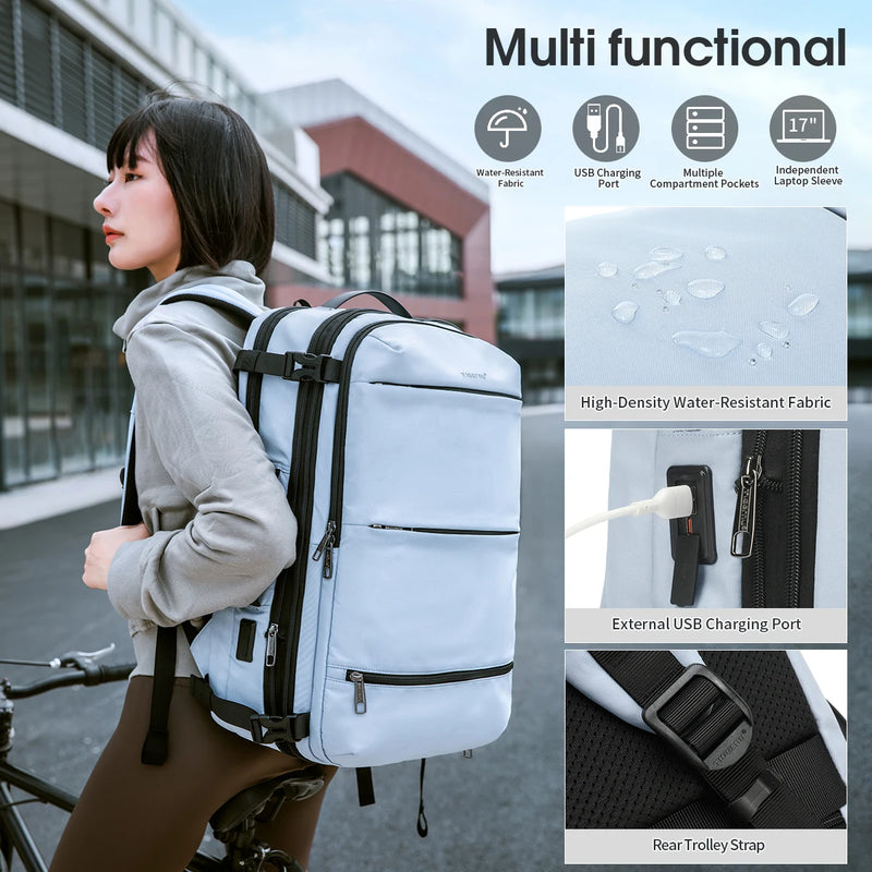 Tigernu Fashion Expandable 27L-37L Hiking Travel Laptop Backpack For 17inch Storage Packs Luggage With USB Port Backpack mochila