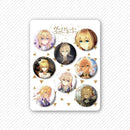 8 Pcs/Set Anime Tinning Tinplate Brooch Sanrio Backpack Badge Souvenir Clothing Gift For Friends