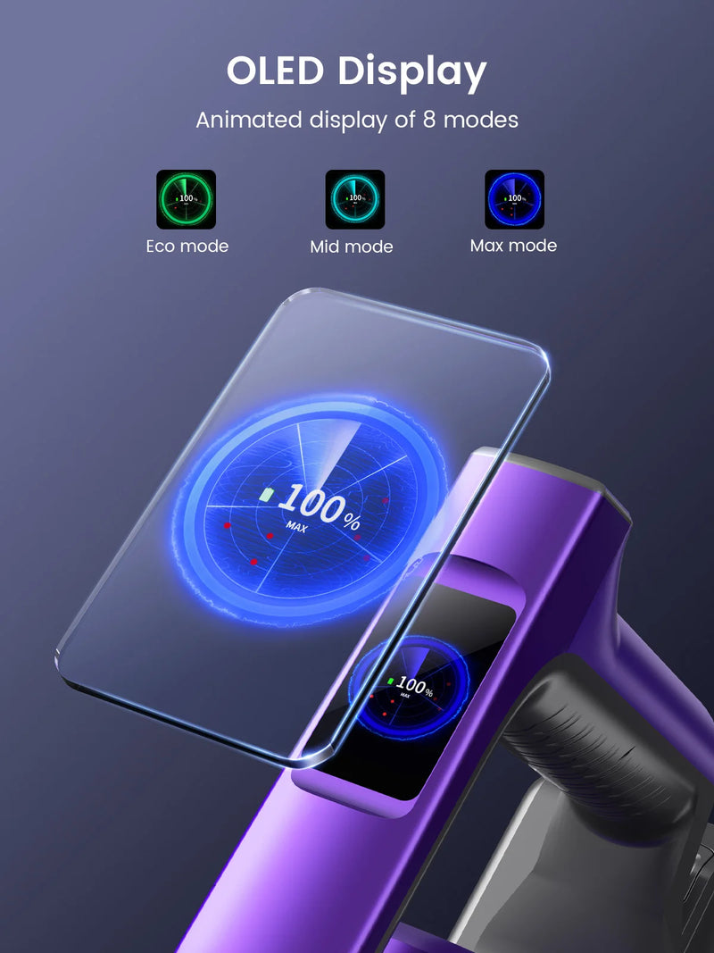 Aspiradora inalámbrica Honiture S14 de 450 W y 38 000 PA, de mano, con batería extraíble, electrodoméstico inteligente inalámbrico, duración de 50 minutos.