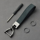 Car Key Chain Luxury Genuine Leather Keychain Pure Color Buckle Key Ring Car Accessories Gift Car Keychain