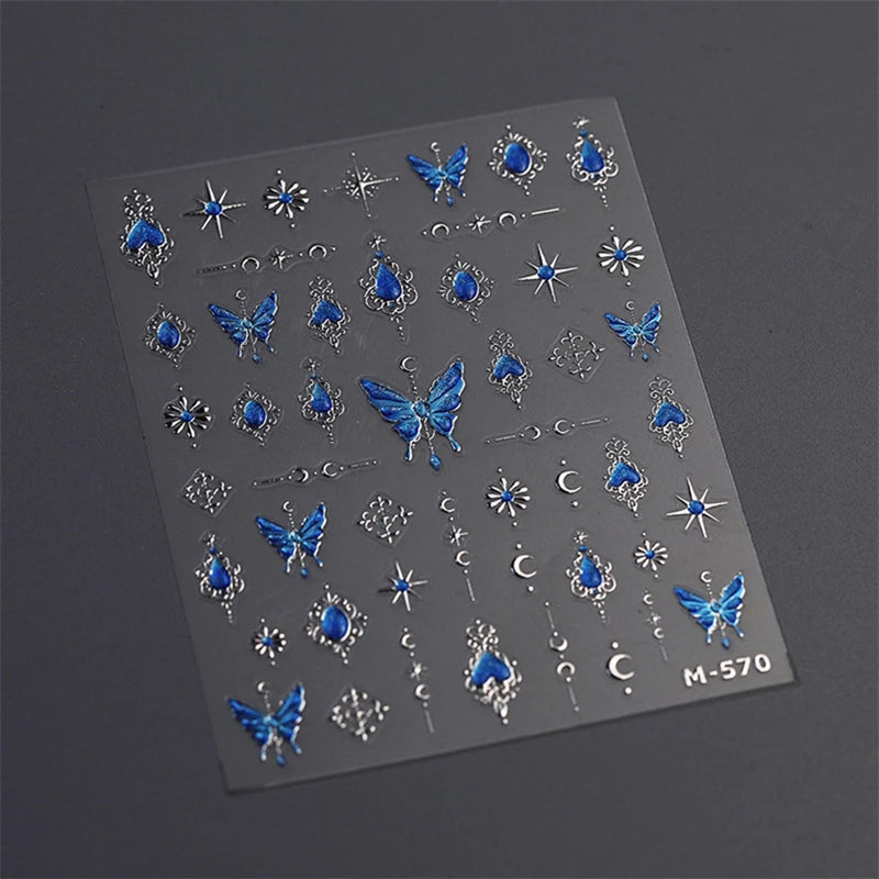 1 pc 5D Embroidery Bee Nail Art Sticker Embossed Butterfly Insect Nail Sticker High Quality Nail Art Design Decoration Sticker