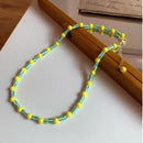2022 Bohemian Simple Retro Little Yellow Duck Seven Star Ladybug Pearl Necklace Colorful Beaded Women Girls Party Jewelry
