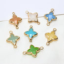 6pcs Diy Accessories Copper Bag Edge Jelly Color Flower Star Pendant Earring Bracelet  Handmade Material Jewelery Charms
